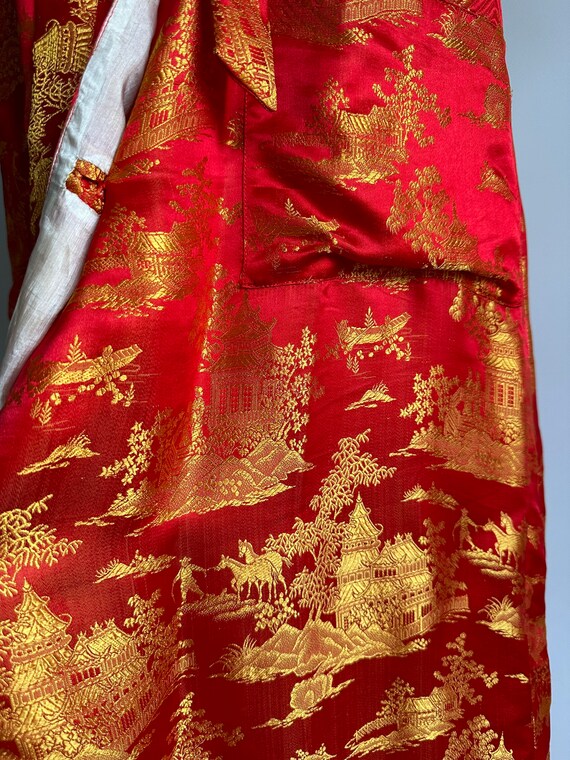 Semi antique vintage 1930s 1940s red and gold sil… - image 10