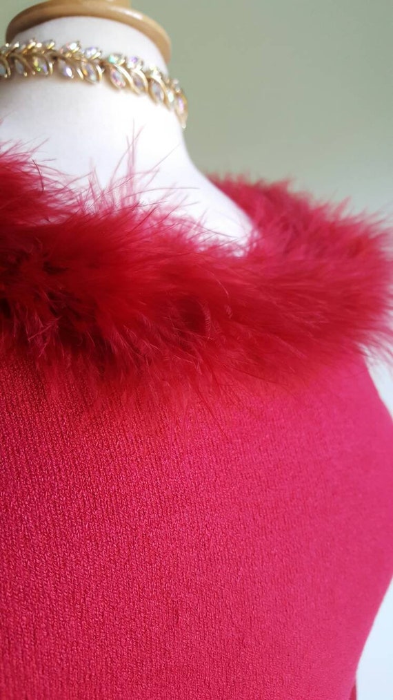 Vintage 1990s Gantos marabou trim red sweater, ne… - image 6