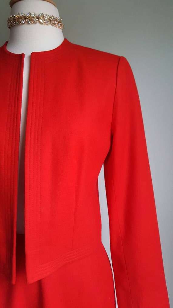 Vintage 1990s does 1960s red Pendleton wool dress… - image 3