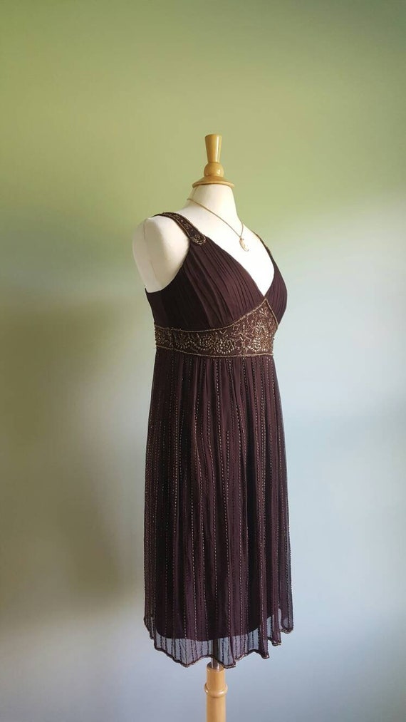Vintage 1990s does 1920s 1930s chocolate brown si… - image 8