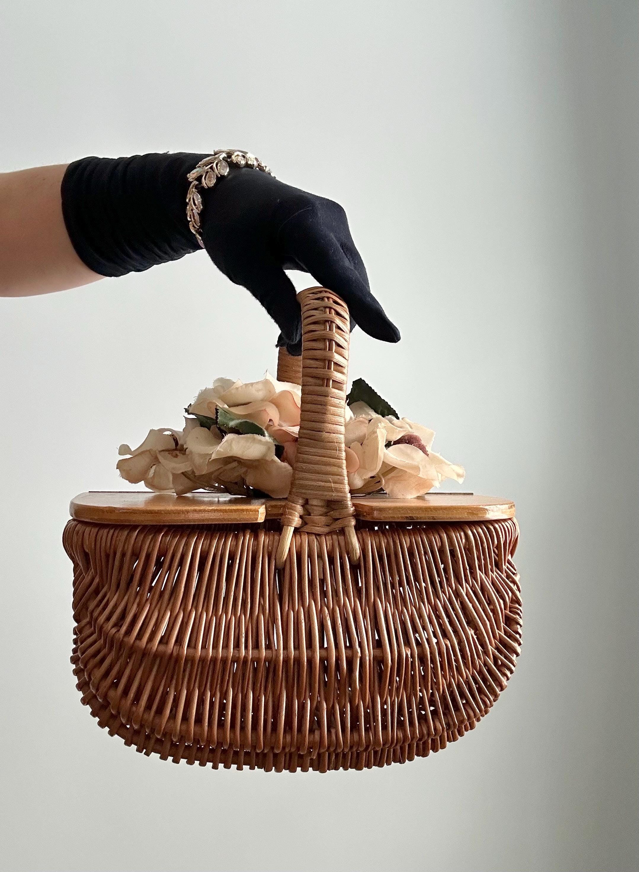 1950s Wicker Handbag - Etsy