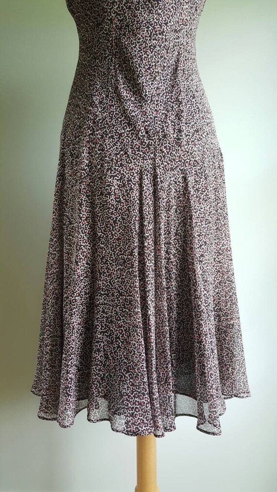Vintage 1990s does 1930s pure silk floral dress, … - image 8