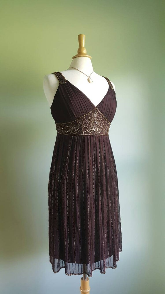 Vintage 1990s does 1920s 1930s chocolate brown si… - image 6