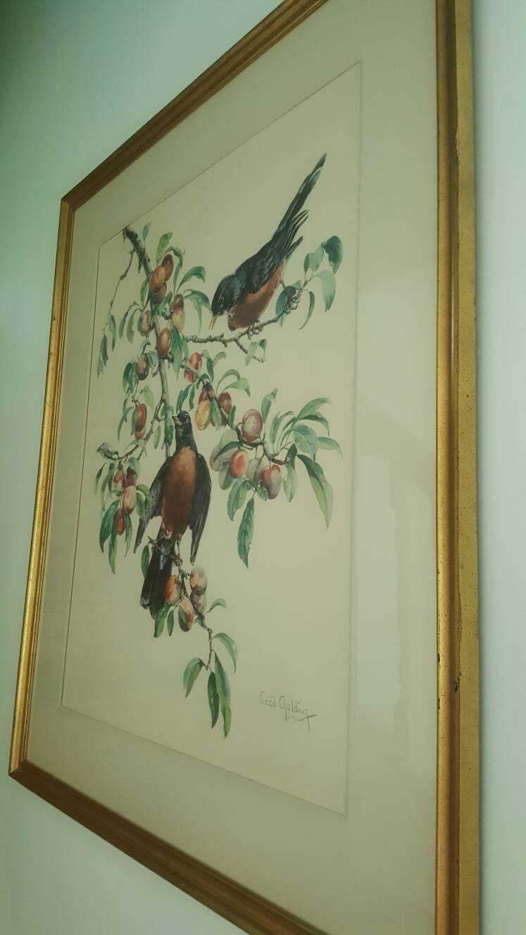 セシル・ゴールディング（Cecil Golding）プリントアート 2点セット Vintage 1970 Cecil Golding Bird Art Prints Set of 3 Framed