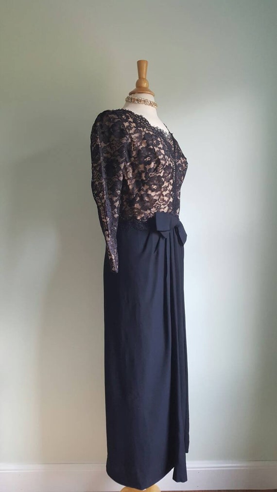 Vintage 1960s designer Emma Domb long black lace … - image 7