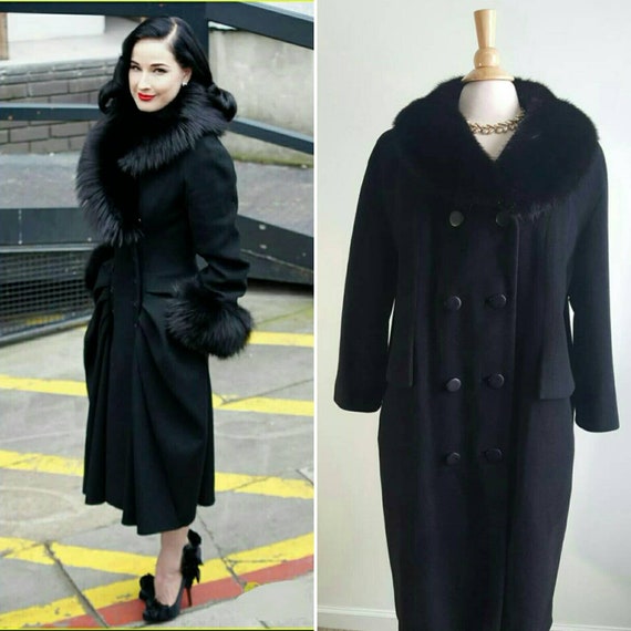 Black dress coat with fur collar outlet