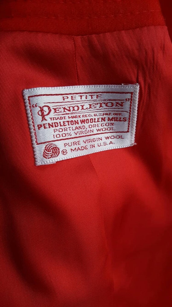 Vintage 1990s does 1960s red Pendleton wool dress… - image 9
