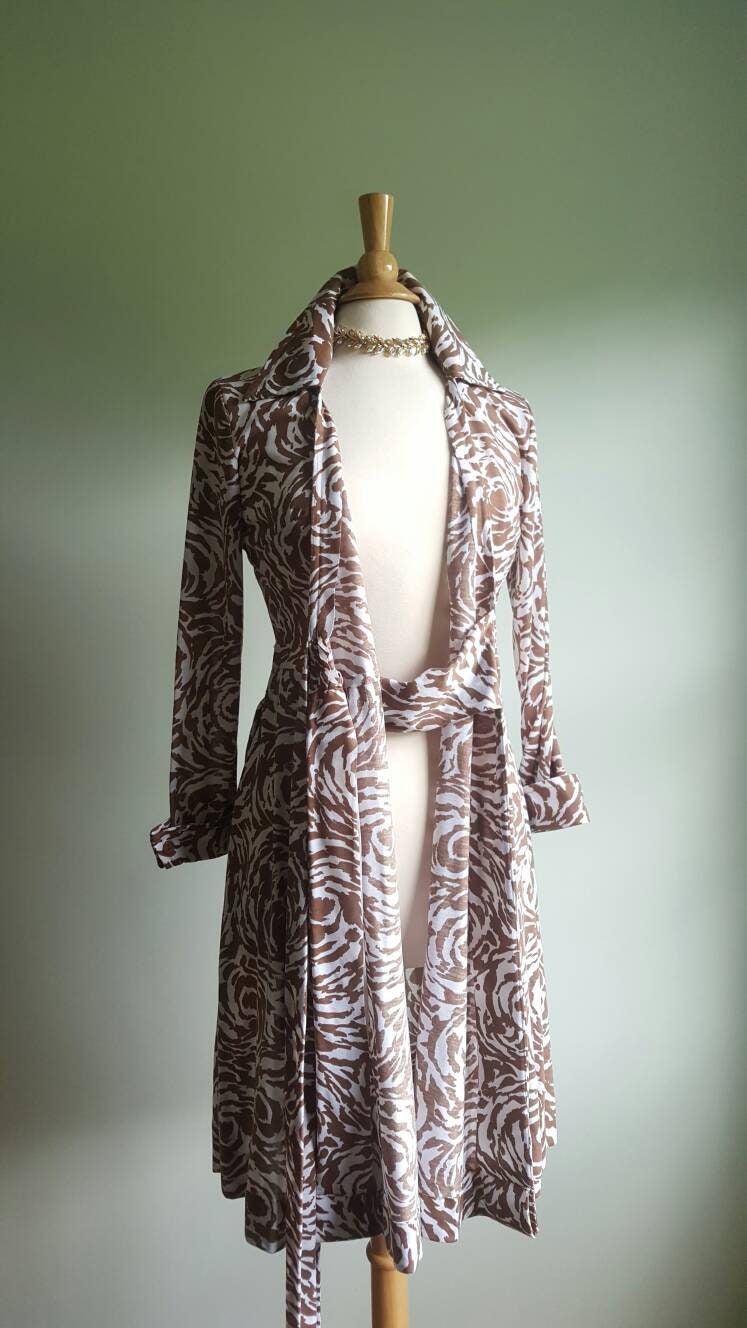 Vintage 1960s 1970s Psychedelic Zebra Wrap Dress Shirt Dress - Etsy