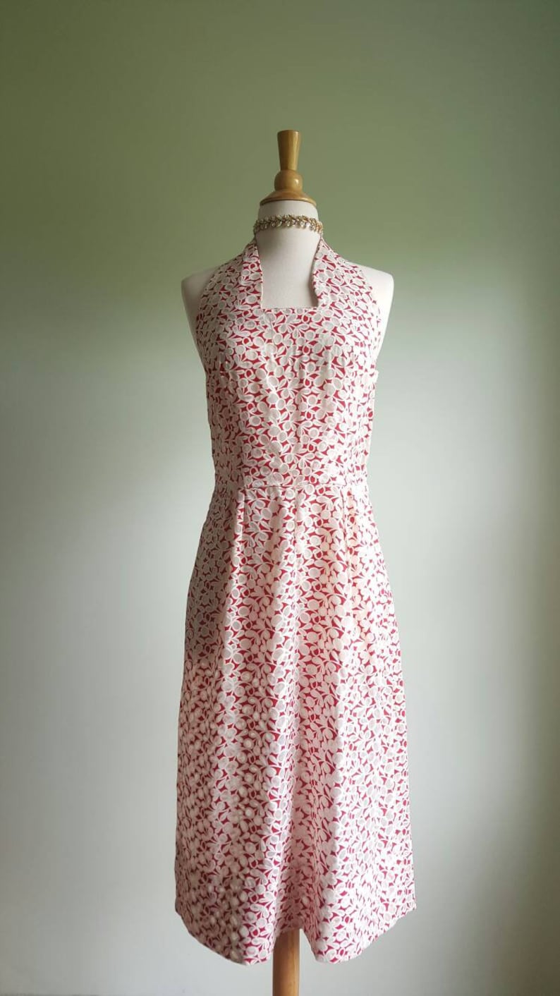 Vintage 1930s 1940s halter dress and jacket suit red and Etsy