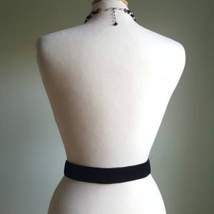 Vintage 1960s does 1920s 1930s jewel buckle black velvet belt, formal, cocktail, special occasion, dress, diamond look image 9