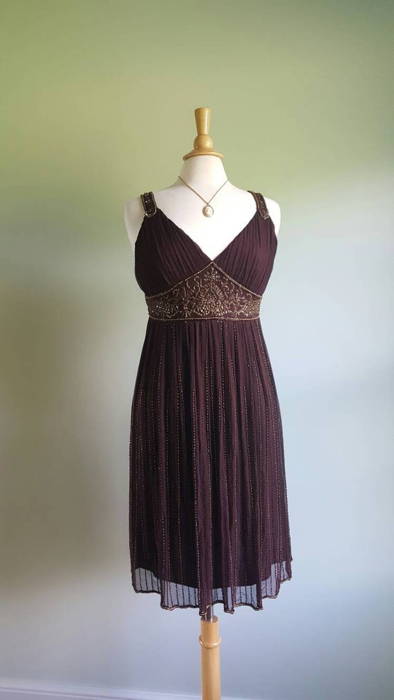 Vintage 1990s does 1920s 1930s chocolate brown si… - image 9