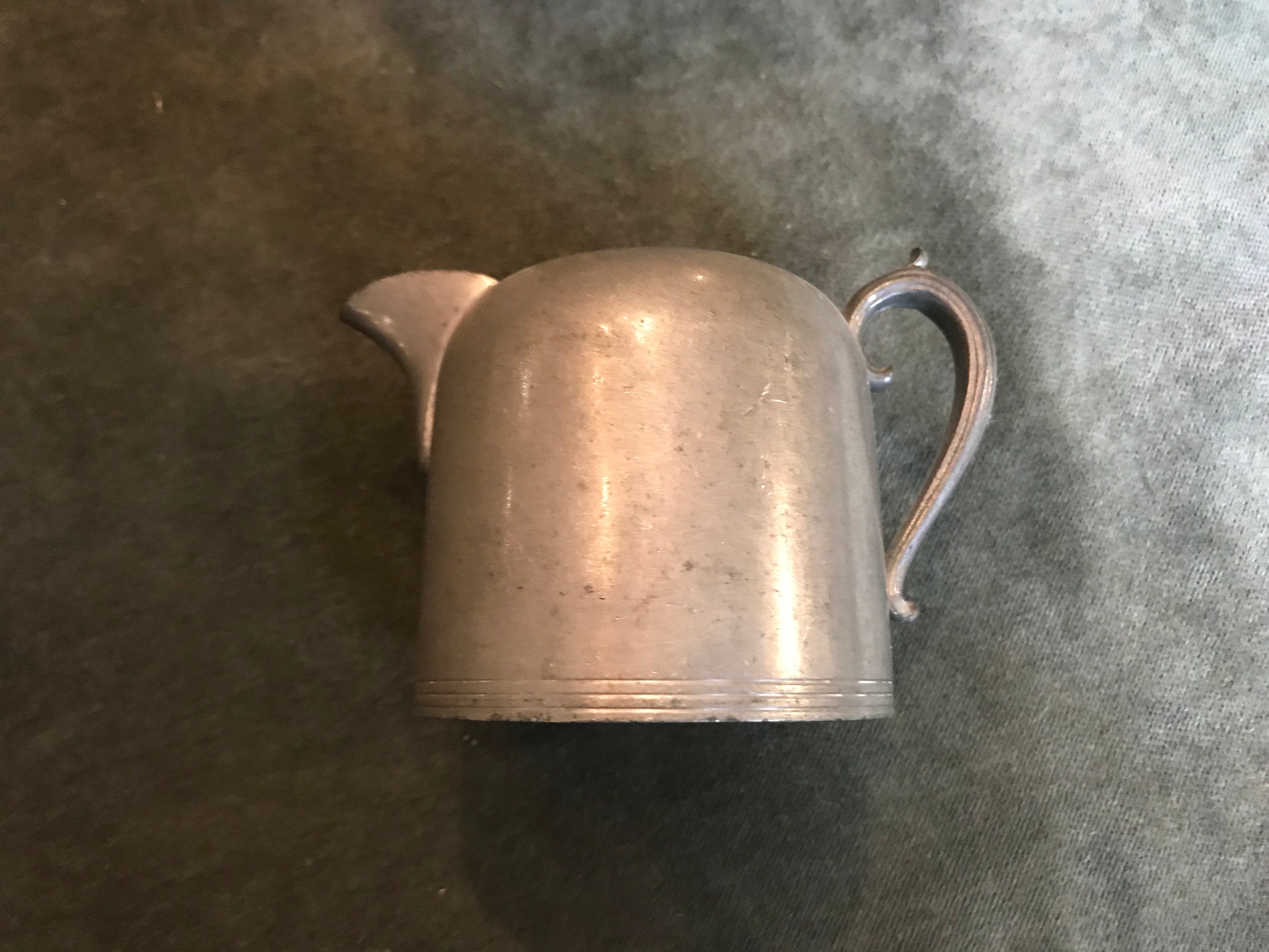 Antique Pewter Creamer and Sugar Bowl set Etsy