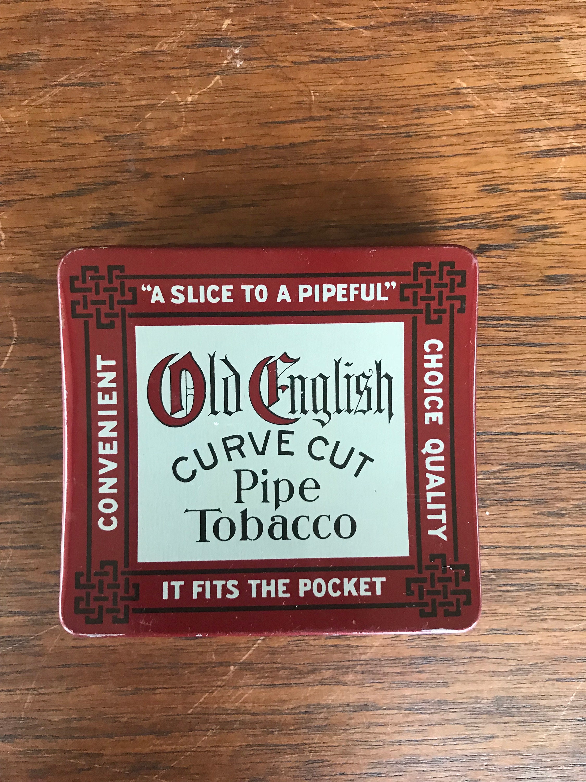 Pair of Old English Curve Cut Pipe Tobacco Tins