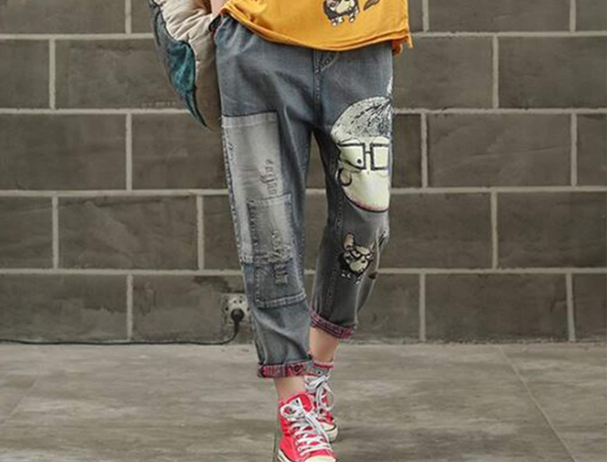 Cartoon Jeans - Etsy Cartoon Jeans - Etsy