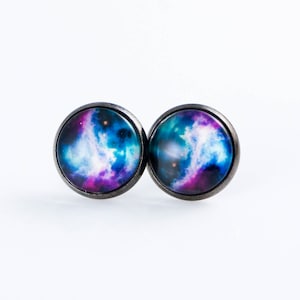 Nebula Studs, Nebula Earrings, Nebula Jewelry, Geek Earrings, Galaxy Studs, Galaxy Stud Earrings, Galaxy Earrings, Science Geek Earrings