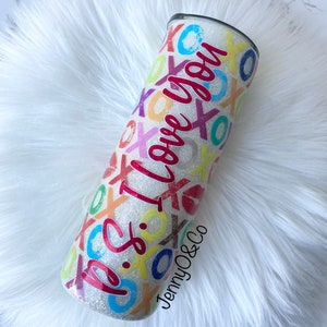 P.S. I love you Tumbler, P.S. I love you Cup, XOXO Tumbler, XOXO Cup, Valentine Tumbler, Valentine Cup, Valentine Glitter Tumbler, Valentine