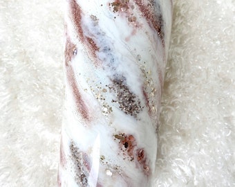 Milky Way Tumbler, Marble Swirl Tumbler, Beautiful Glitter Tumbler, Elegant Glitter Tumbler, Rose Gold Tumbler, Personalized Tumbler