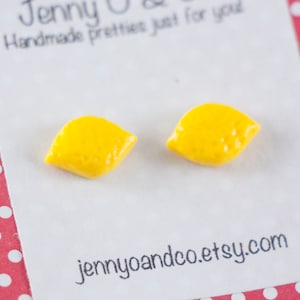 Lemon Studs, Lemon Stud Earrings, Lemon Earrings, Summer Studs, Summer Earrings, Fruit Studs, Fruit Earrings, Lemon Gift, Lemon Jewelry