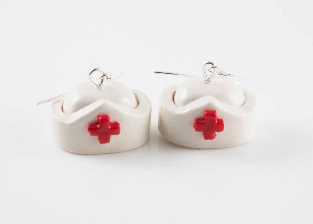 Nurse Cap Earrings, Nurse Hat Earrings, Nurse Earrings, Nurse Gift, CNA