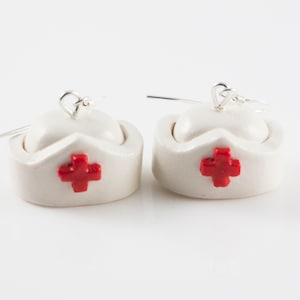 Nurse Cap Earrings, Nurse Hat Earrings, Nurse Earrings, Nurse Gift, CNA gifts, LPN gifts, RN gifts, Nurse Jewelry, Nurse Gift Ideas