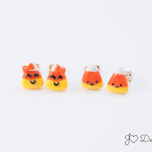 Candy Corn Earrings, Candy Corn Studs, Halloween Earrings, Halloween Studs, Fall Earrings, Halloween Candy Earrings, Halloween Candy Studs,