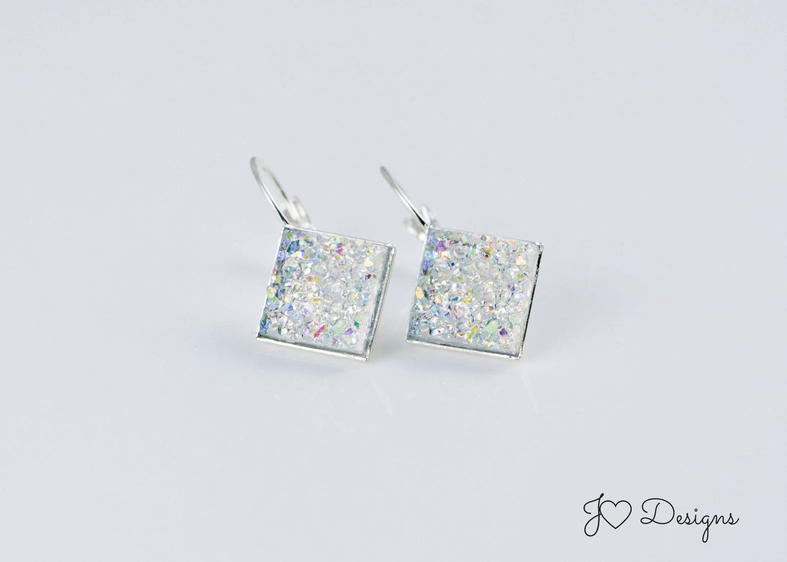 Square Earrings Square Drop Earrings Mint Green Earrings Etsy