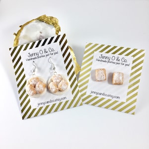 Beignet Earrings, Beignet Studs, Beignet Jewelry, New Orleans Earrings, New Orleans Studs, Louisiana Earrings, Louisiana Jewelry, Nola Studs