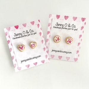 Heart Cookie Earrings, Heart Sugar Cookie Earrings, Heart Valentine's Day Earrings, Sugar Cookie Earrings, Heart Earrings, Cookie Earrings