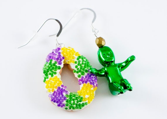 King cake baby earrings sale