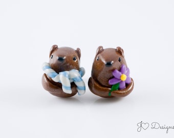 Groundhog Earrings, Groundhog Studs, Groundhog Day Earrings, Woodchuck Earrings, Rodent Earrings, Groundhog Day Jewelry, Animal Earrings