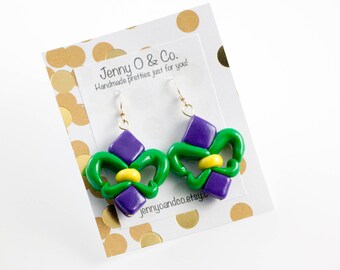 Fleur De Lis Earrings, Mardi Gras Earrings, Mardi Gras Gifts, New Orleans Earrings, New Orleans Jewelry, Fleur De Lis Jewelry, Nola Gifts