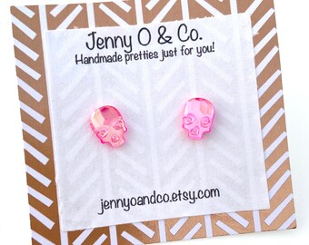 Tiny Skull Earrings, Skull Studs, Skull Stud Earrings, Halloween Studs, Halloween Earrings, Xray Tech Gift, Skull Jewelry, Swarovski Crystal