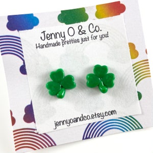 Clover Studs, Clover Earrings, Shamrock Studs, Shamrock Earrings, Saint Patrick&#39;s Day Earrings, Saint Patrick&#39;s Day Studs, Irish Studs