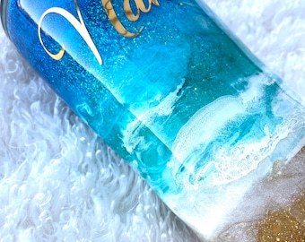 Glitter Beach Tumbler, Custom Beach Tumbler, Beach Tumbler, Beach Cup, Personalized Glitter Beach Tumbler, Personalized Beach Tumbler