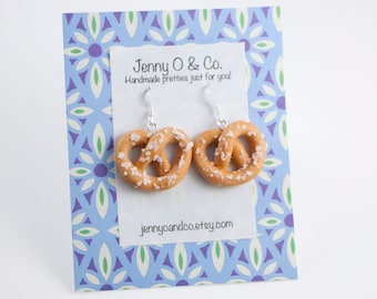 Pretzel Earrings, Pretzel Gift, Oktoberfest Earrings, Oktoberfest Gift, Pretzel Jewelry, Oktoberfest Jewelry, Salted Pretzel Earrings