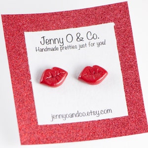 Lip Studs, Pink Lip Studs, Red Lip Studs, Valentines Studs, Red Lip Earrings, Pink Lip Earrings, Kiss Earrings, Titanium Studs