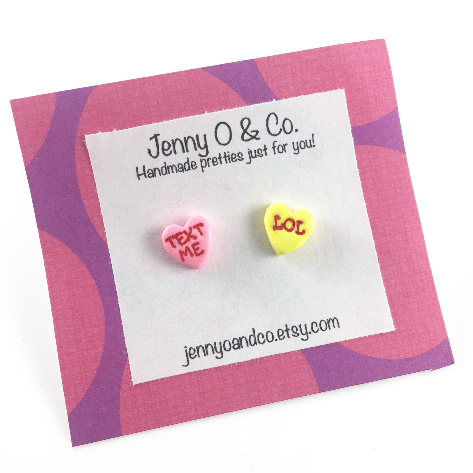 Candy Heart Earrings Valentines Day Earrings Conversation - Etsy