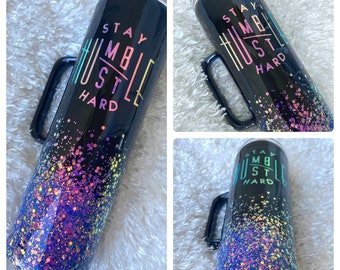 Stay Humble Hustle Hard Tumbler, Chameleon Tumbler, Color Shift Tumbler, Color Shift Glitter Tumbler, Boss Lady Tumbler, Girl Boss Tumbler
