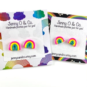 Rainbow Earrings, Rainbow Studs, Rainbow Jewelry, Small Rainbow Earrings, Bright Rainbow Earrings, Mini Rainbow Studs, St Paddy Earrings