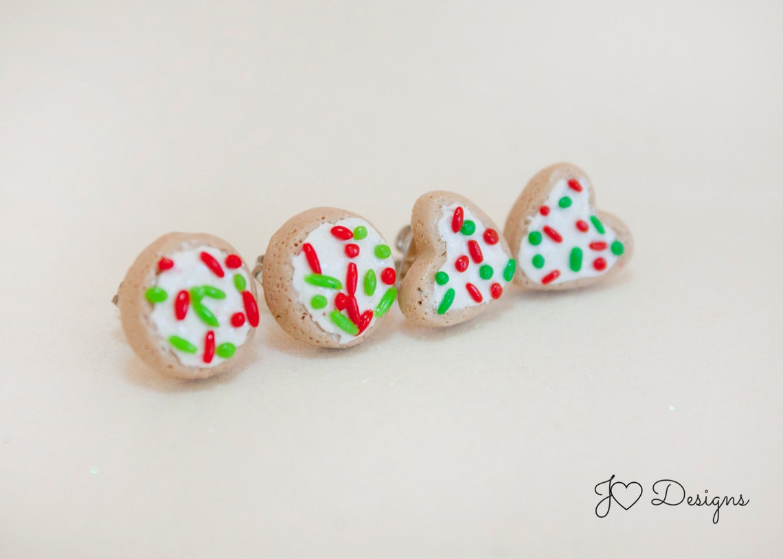Sugar Cookie Earrings Cookie Earrings Christmas Earrings Etsy
