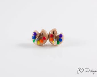 Art Palette Studs, Art Teacher Gift, Palette Earrings, Teacher Earrings, Artist Jewelry, Art Palette Jewelry, Artist Gifts, Artist Earrings