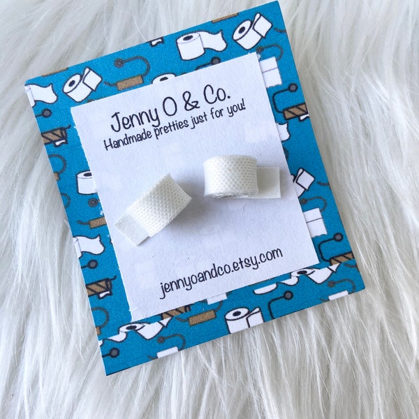 Toilet Paper Studs, TP Studs, Toilet Paper Earrings, TP Earrings, Toilet Paper Gift, Quarantine Studs, TP Crisis 2020, Covid Studs