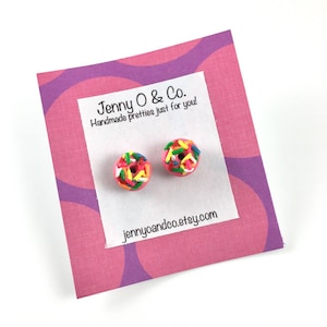 Donut Studs, Donut Earrings, Doughnut Studs, Donut Jewelry, Miniature Food Studs, Food Studs, Baker Studs, Bakery Studs, Bakery Earrings