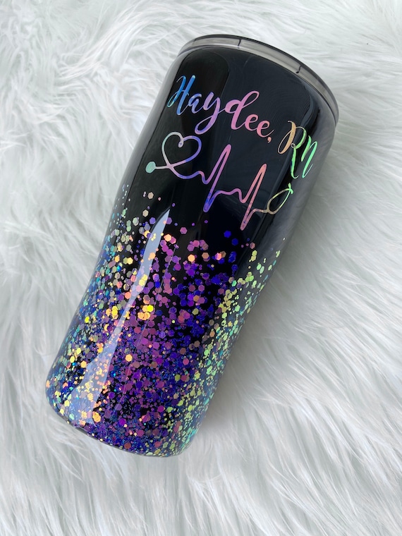 Glittered Nurse Tumbler, Color Shift Glittered Tumbler, Nurse Tumbler, Nurse Gift Cup, Nurse Graduation Gift, Custom Nurse Tumbler, NP Gift