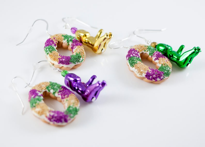 King Cake Baby Jewelry King Cake Baby Earrings King Cake Etsy Canada