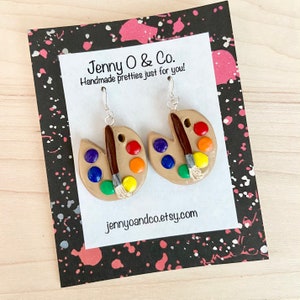 Art Palette Earrings, Artist Earrings, Art Earrings, Art Teacher Earrings, Teacher Earrings, Art Jewelry, Art Palette Jewelry, Artist Gifts