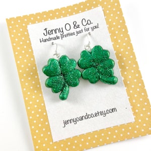 Saint Patrick&#39;s Day Earrings, Four Leaf Clover Earrings, Four Leaf Clover Jewelry, Clover Earrings, Clover Jewelry, Irish Earrings, Shamrock
