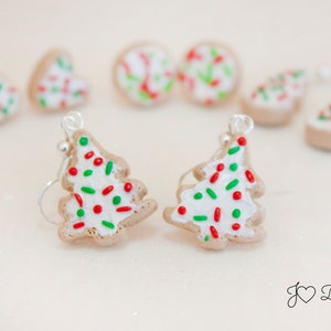 Sugar Cookie Earrings, Cookie Earrings, Christmas Earrings, Stocking Stuffer, Clay Earrings, Sugar Cookies, Miniature Food Jewelry