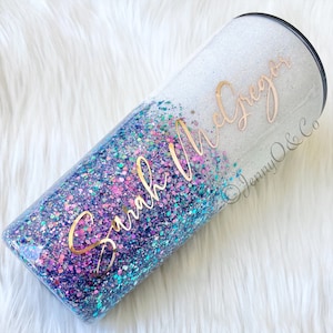 Purple Teal Tumbler, Purple Teal Glitter Tumbler, Color Shift Glitter Tumbler, Chameleon Glitter Tumbler, Custom Logo Glitter Tumbler, Teal