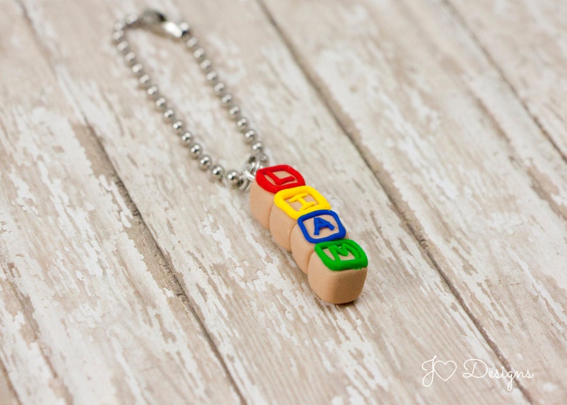 Baby Keychain Baby Blocks Personalized Baby Blocks Letters Etsy